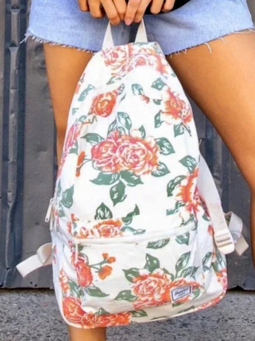 NWT Herschel Supply Co. Antique Rose Cotton Canvas Backpack Adjustable Straps
